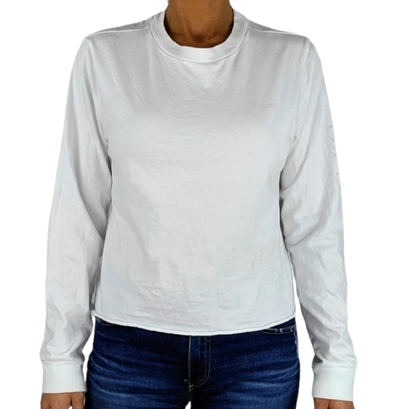 Vans OFF THE WALL Lavender White Shirt Size Large Print on Sleeve - Picture 1 of 4